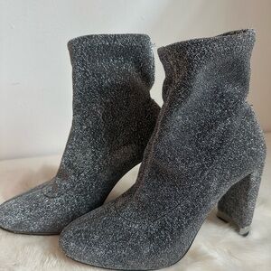 Micheal Kors Silver Ankle Boots